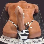 One foot trunk Weiner stand up erotic Chicago torso cake