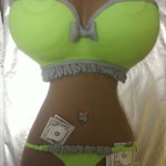 Green-petite-skimpy-bikini-female-Honkers-torso-with-money 