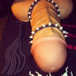 Purple-studded-dick-whip-studs-Cumming-out-shaped-sexy-cake
